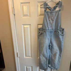 Cat & Jack light wash denim overalls